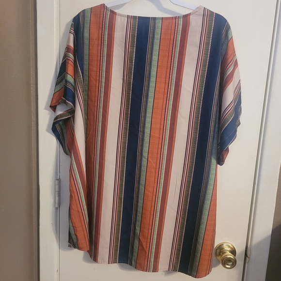 Striped V-Neck Women's Top - Picture 3 of 3